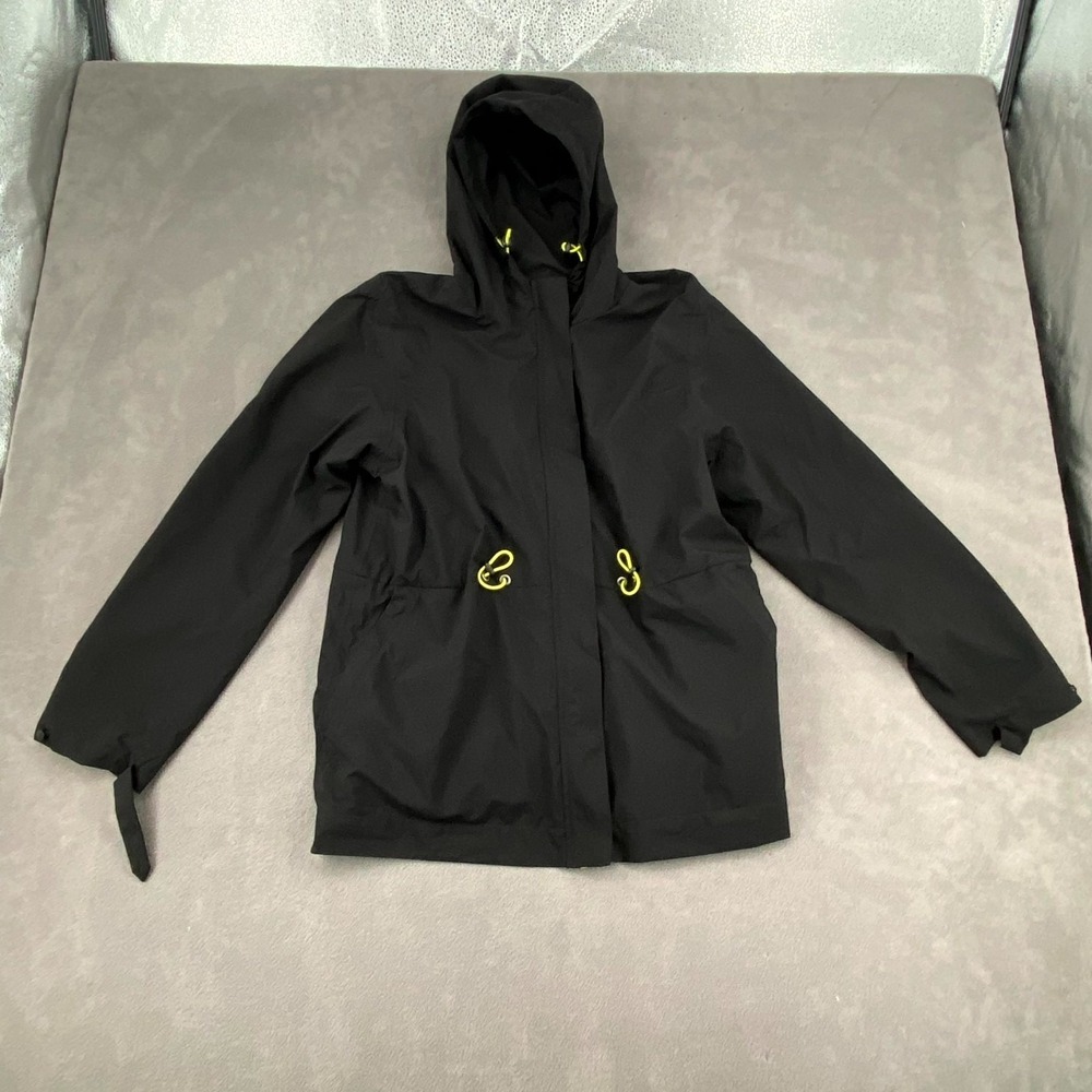 G.H. Bass & Co Rain‎ Jacket Womens Small Black Mesh Lined Water Resistant Hood